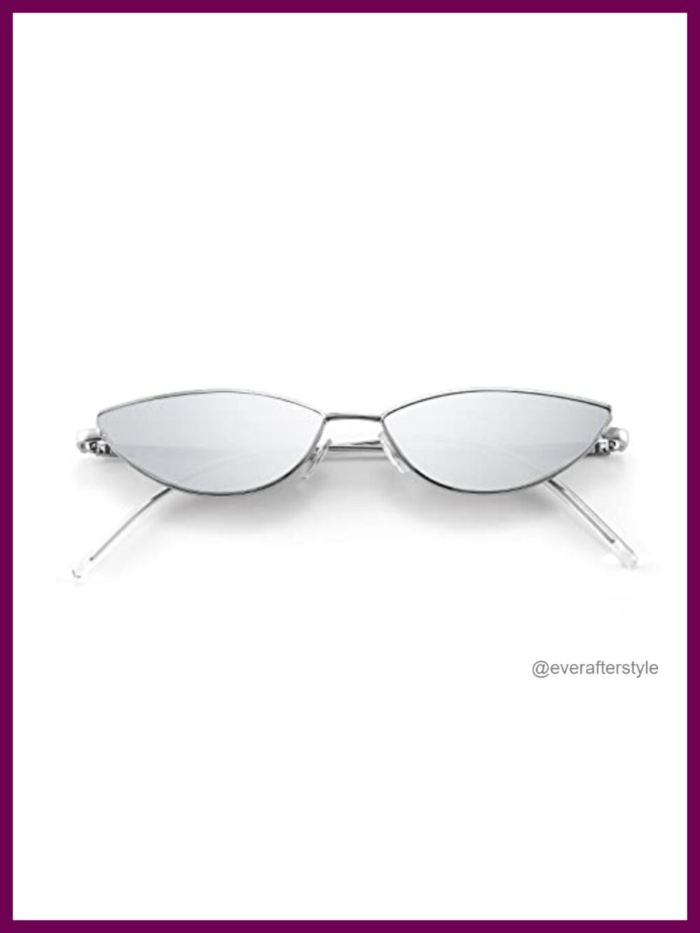 Y2K Cat Eye Sunglasses Metal Frame UV400 Mirrored Lenses